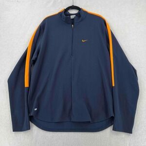 Nike Dri-FIT 1/4 Zip Running Shirt Pullover Long Sleeve Blue Mens Size L